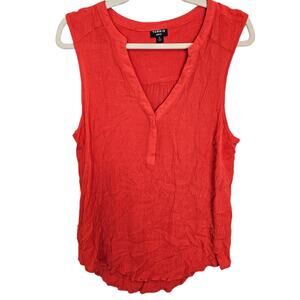 Torrid Top Plus Size Top Sleeveless Blouse Women 0X Orangish Red V Neck Top